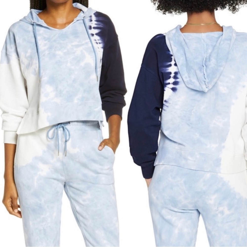 L*Space Blue and White Tie-Dye Joggers